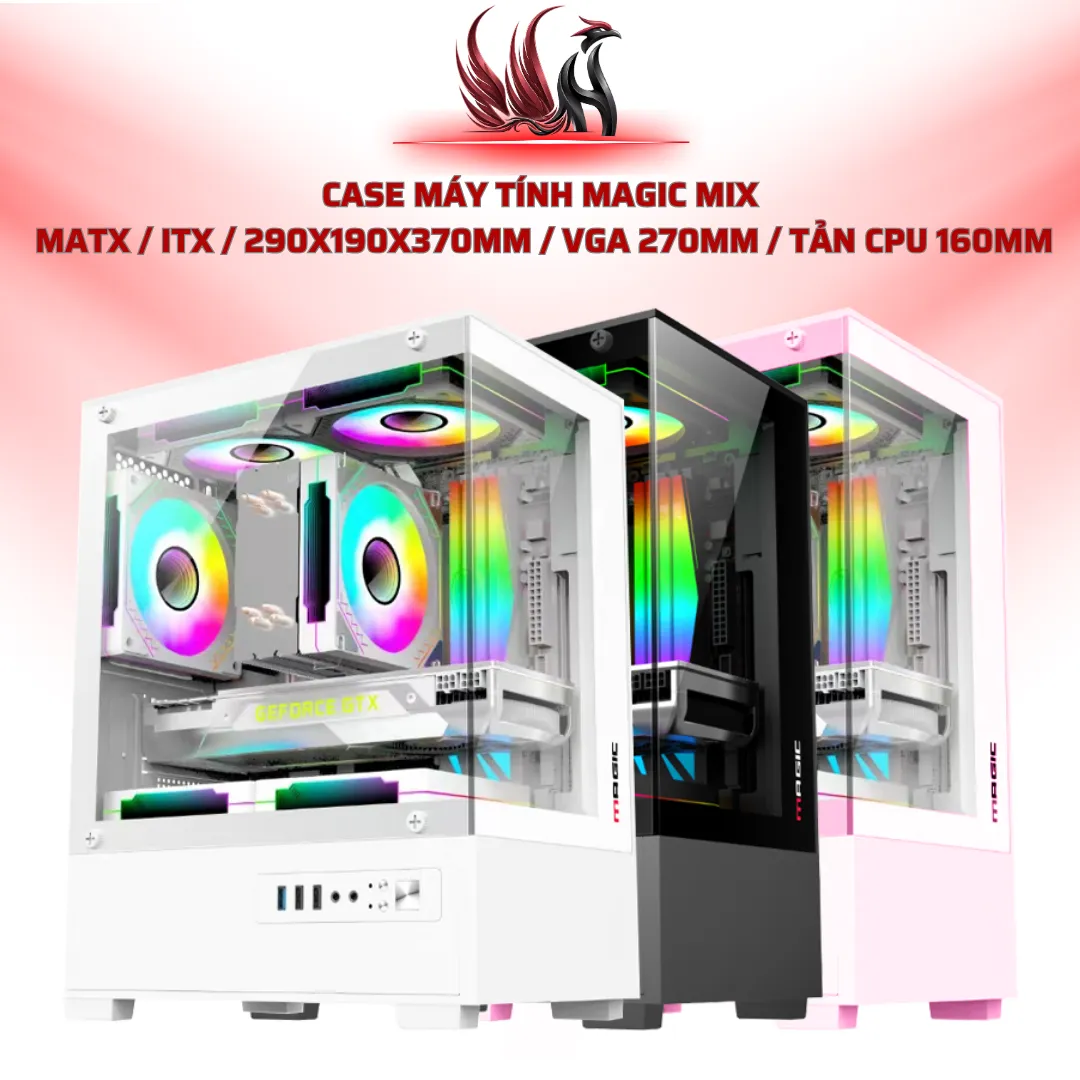Case Máy Tính MAGIC MIX  MATX / ITX / 290x190x370mm / VGA 270mm / Tản CPU 160mm | HOCO STORE PC