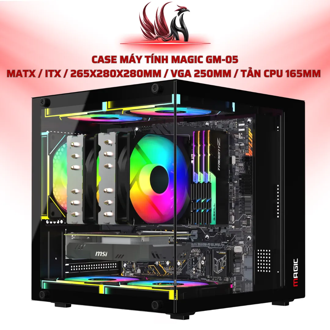 Case Máy Tính MAGIC GM-05 MATX / ITX / 265x280x280mm / VGA 250mm / Tản CPU 165mm  | HOCO STORE PC