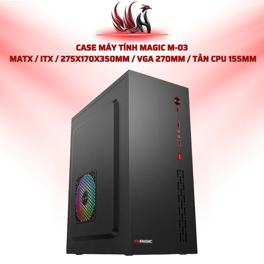 Case Máy Tính MAGIC M-03  MATX / ITX / 275x170x350mm / VGA 270mm / Tản CPU 155mm | HOCO STORE PC