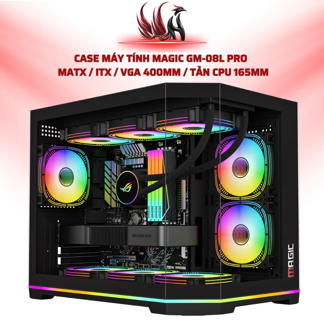 Case Máy Tính MAGIC GM-08L Pro   MATX / ITX / VGA 400mm / Tản CPU 165mm | HOCO STORE PC