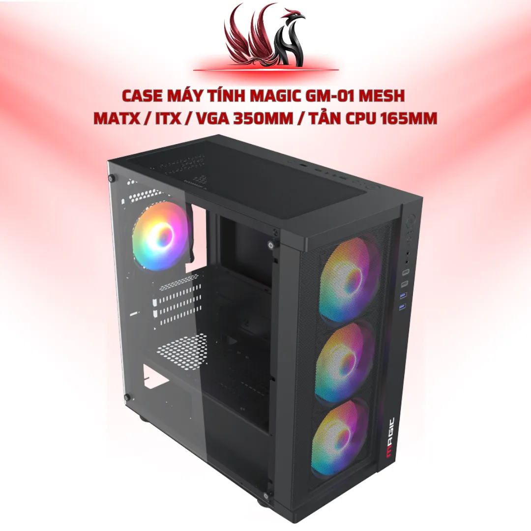 Case Máy Tính MAGIC GM-01 Mesh  MATX / ITX / VGA 350mm / Tản CPU 165mm | HOCO STORE PC