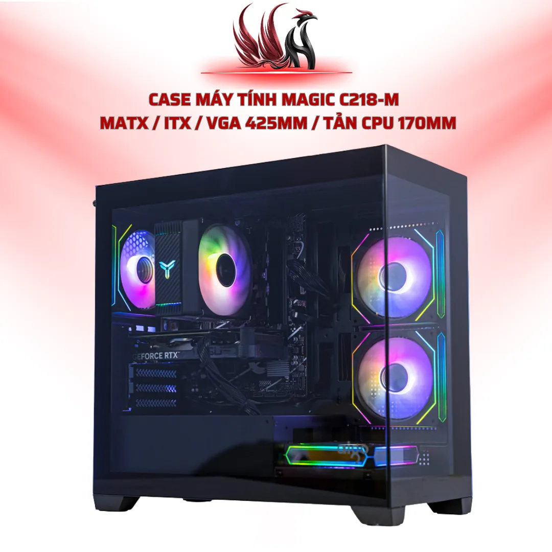 Case Máy Tính MAGIC C218-M   MATX / ITX / VGA 425mm / Tản CPU 170mm | HOCO STORE PC