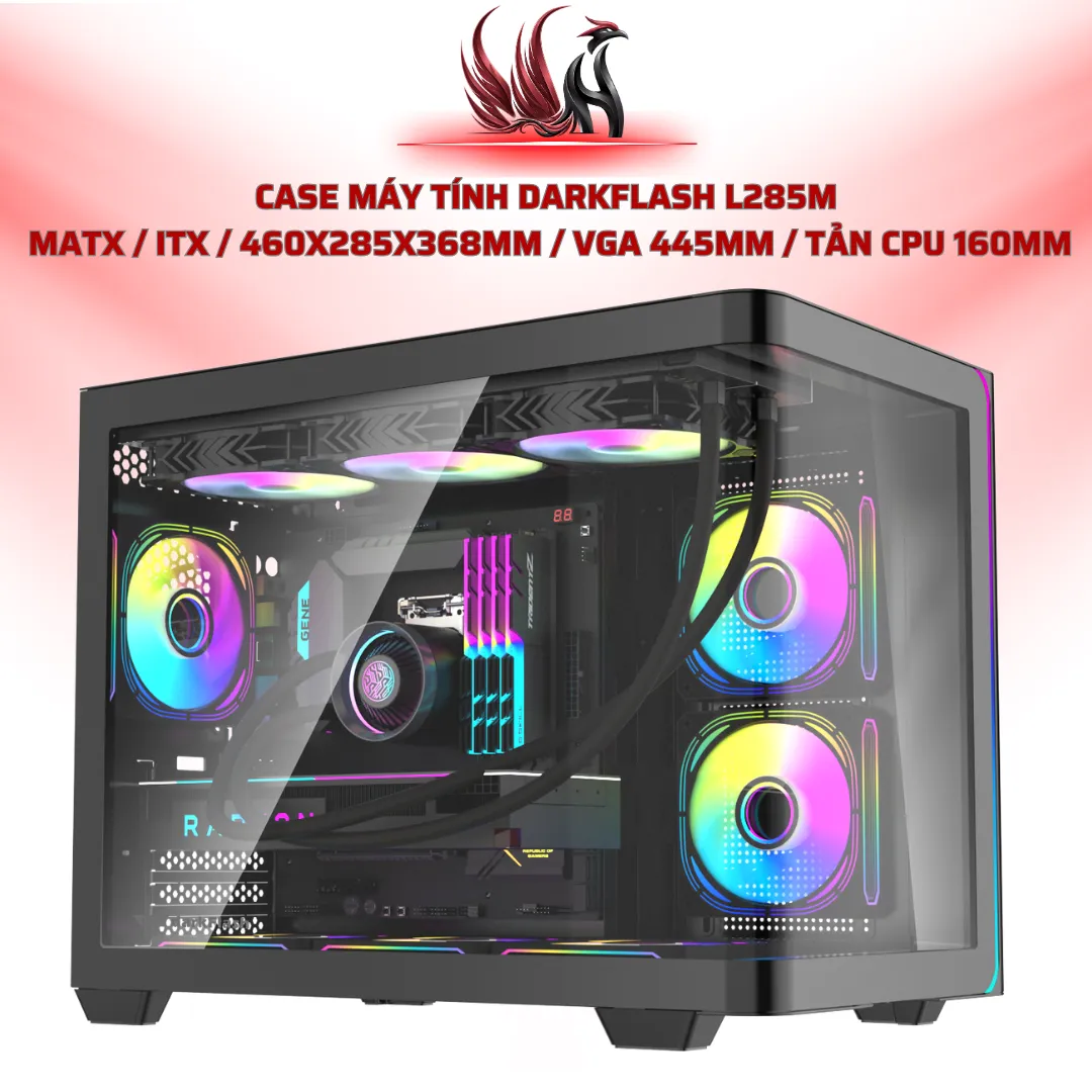 Case Máy Tính Darkflash L285M  MATX / ITX / 460x285x368mm / VGA 445mm / Tản CPU 160mm | HOCO STORE PC