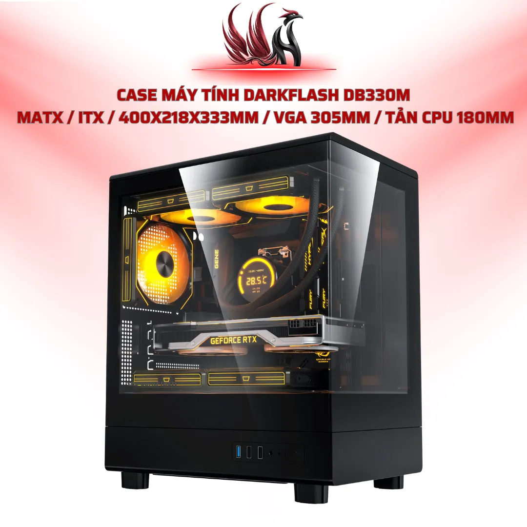 Case Máy Tính Darkflash DB330M  MATX / ITX / 400x218x333mm / VGA 305mm / Tản CPU 180mm | HOCO STORE PC