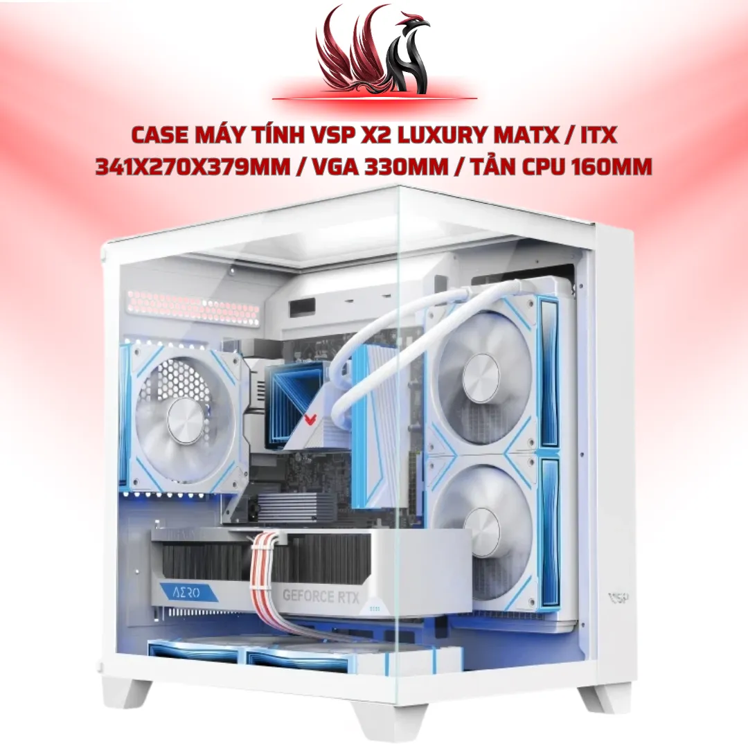 Case Máy Tính VSP X2 LUXURY MATX / ITX 341x270x379mm / VGA 330mm / Tản CPU 160mm | HOCO STORE PC