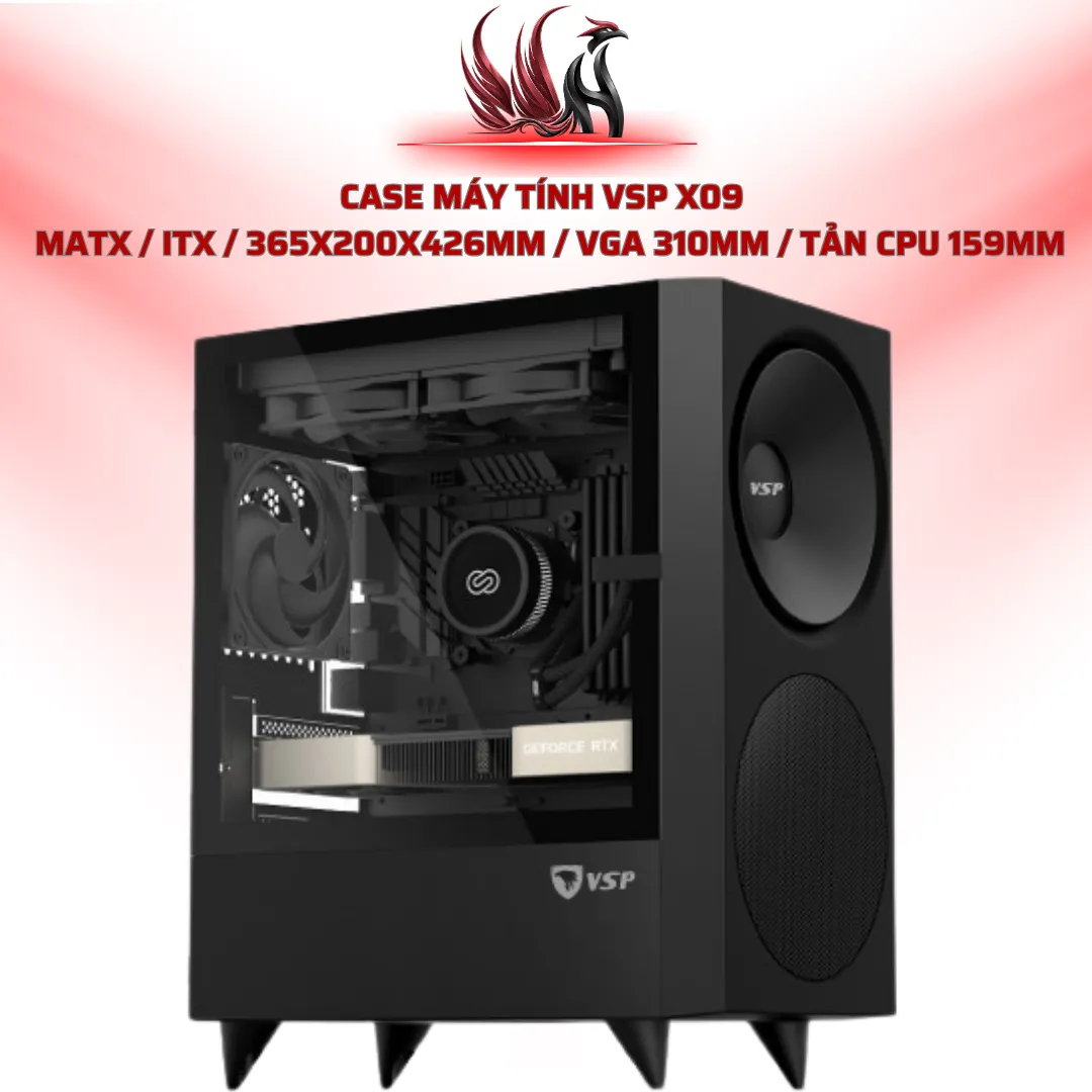 Case Máy Tính VSP X09   MATX / ITX / 365x200x426mm / VGA 310mm / Tản CPU 159mm | HOCO STORE PC