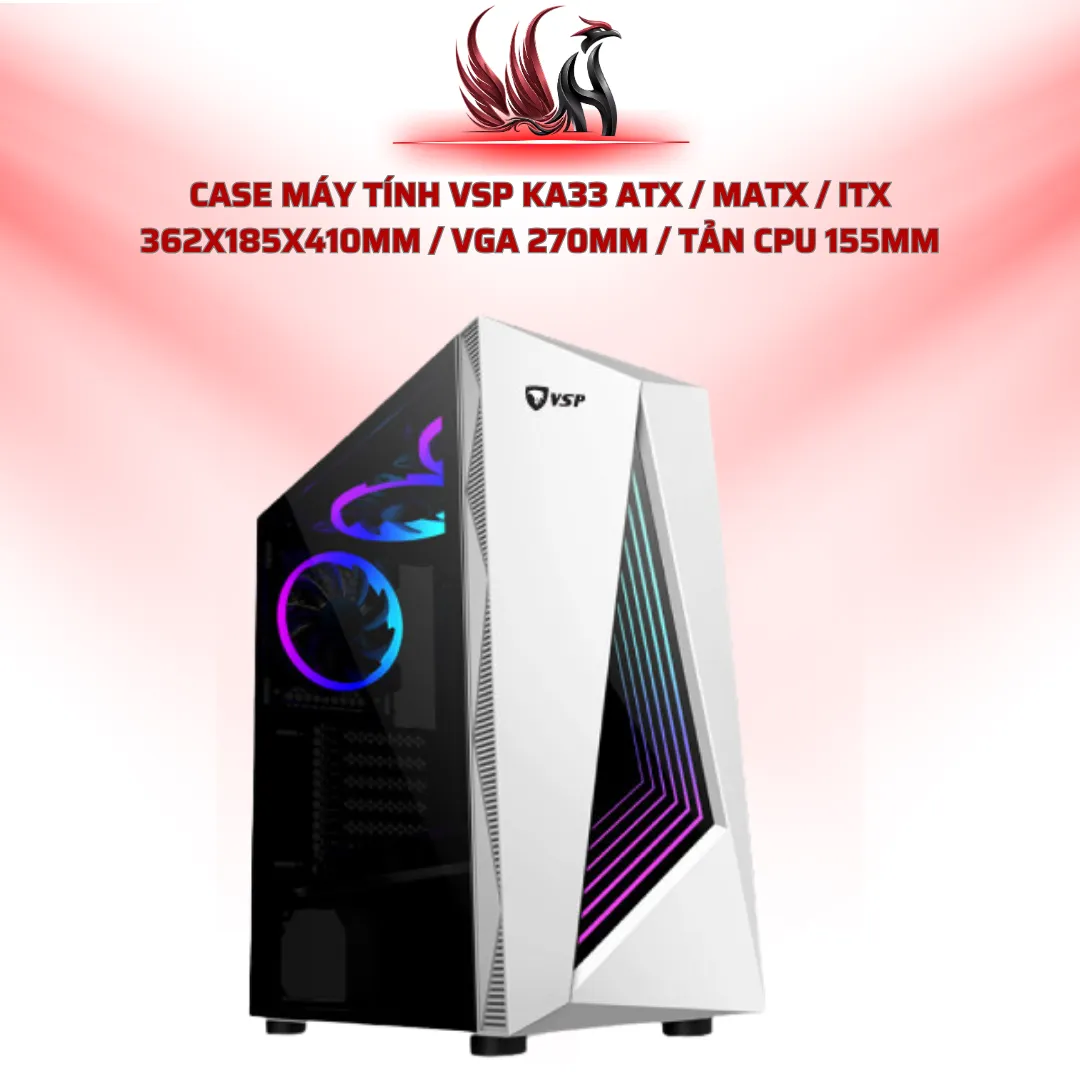Case Máy Tính VSP KA33 ATX / MATX / ITX 362x185x410mm / VGA 270mm / Tản CPU 155mm | HOCO STORE PC