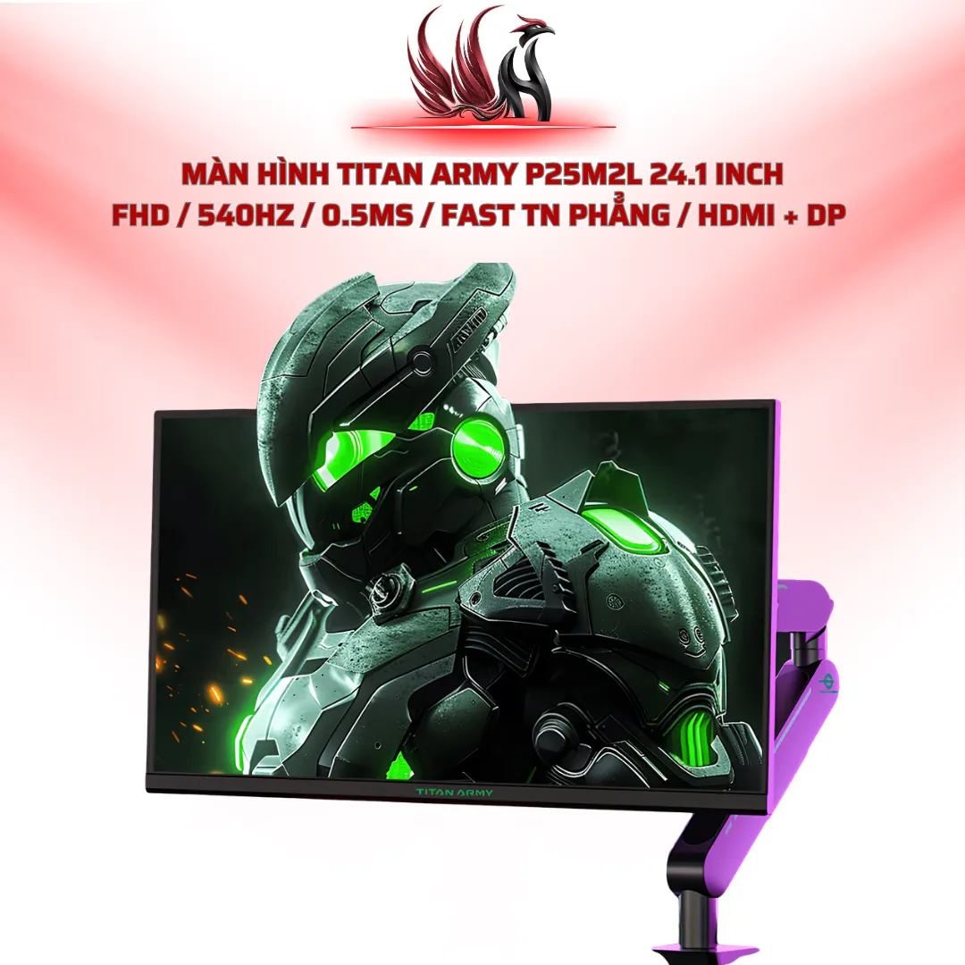 Màn Hình TITAN ARMY P25M2L 24.1 Inch FHD / 540Hz / 0.5ms / Fast TN Phẳng / HDMI + DP  | HOCO STORE PC