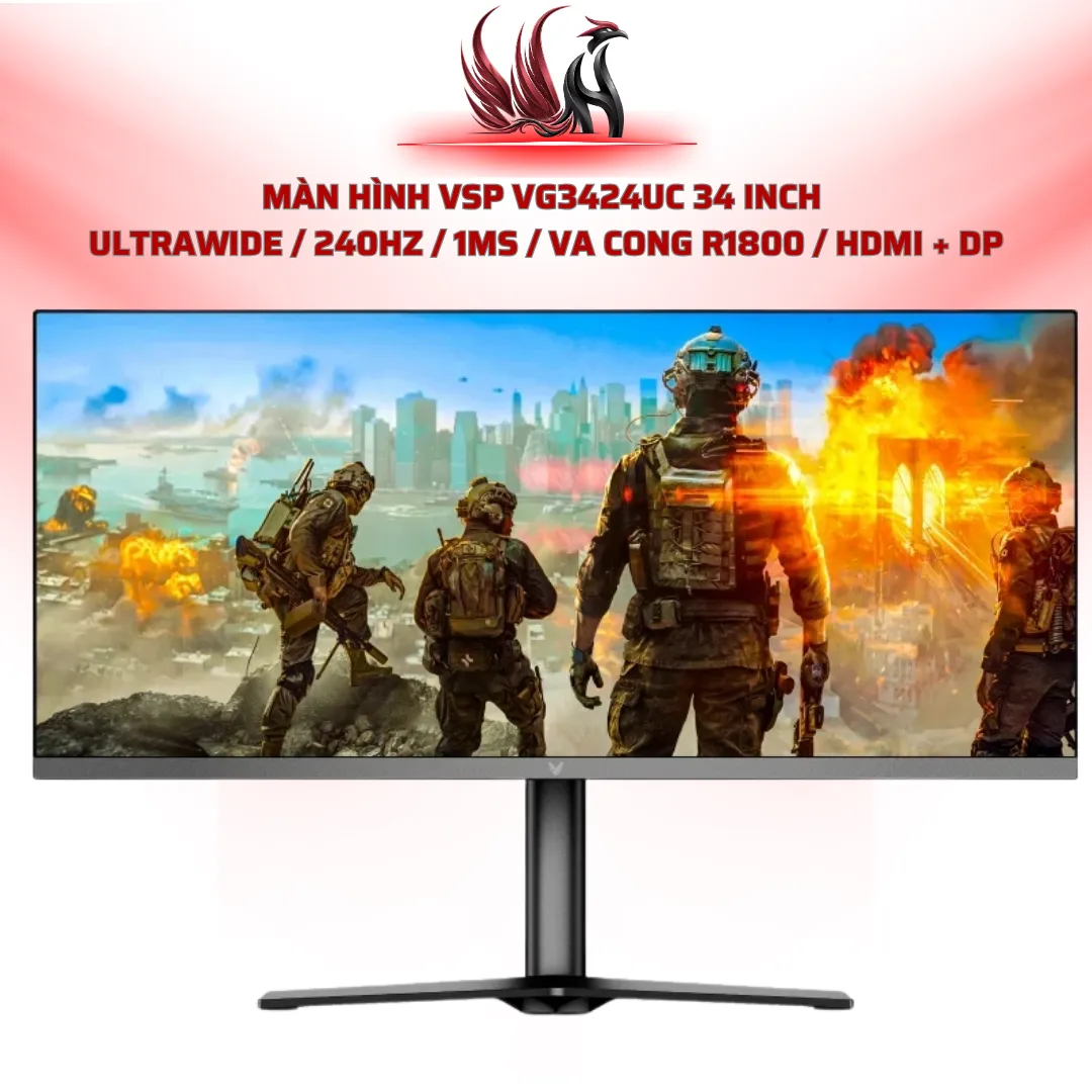 Màn Hình VSP VG3424UC 34 Inch  UltraWide / 240Hz / 1ms / VA Cong R1800 / HDMI + DP | HOCO STORE PC