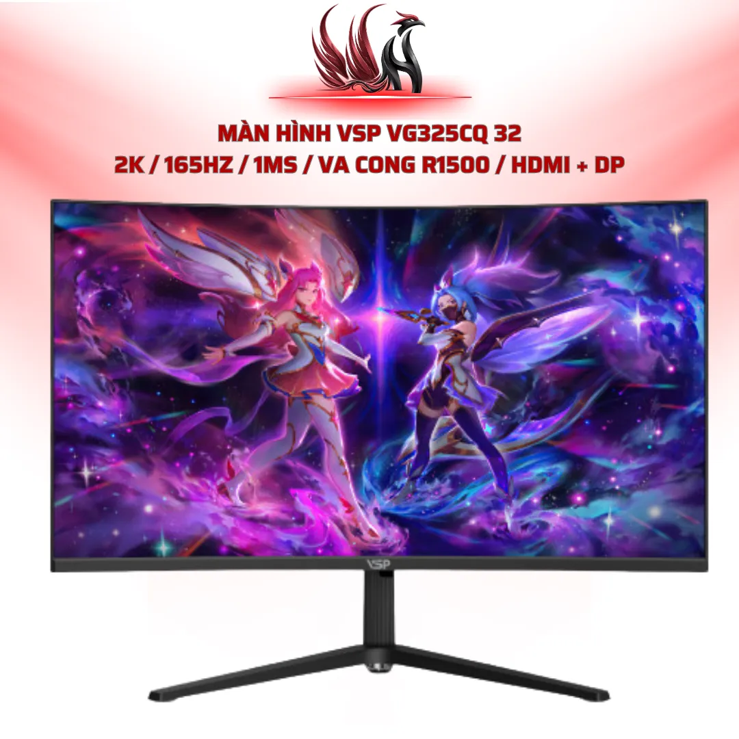 Màn Hình VSP VG325CQ 32  2K / 165Hz / 1ms / VA Cong R1500 / HDMI + DP  | HOCO STORE PC