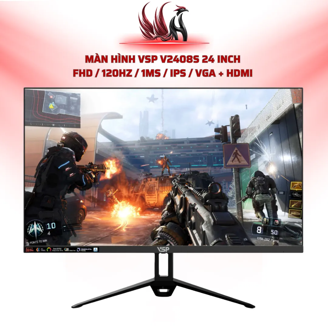 Màn Hình VSP V2408S 24 Inch  FHD / 120Hz / 1ms / IPS / VGA + HDMI  | HOCO STORE PC