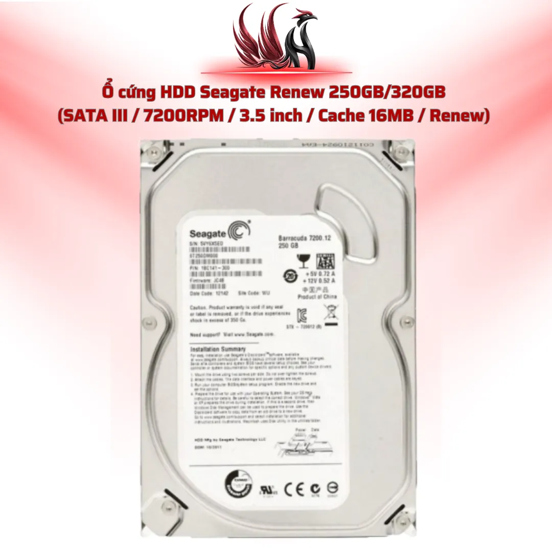 Ổ Cứng HDD Seagate 250GB/320GB Renew – SATA III 3.5 inch Giá Rẻ Cho PC Văn Phòng | HOCO STORE PC