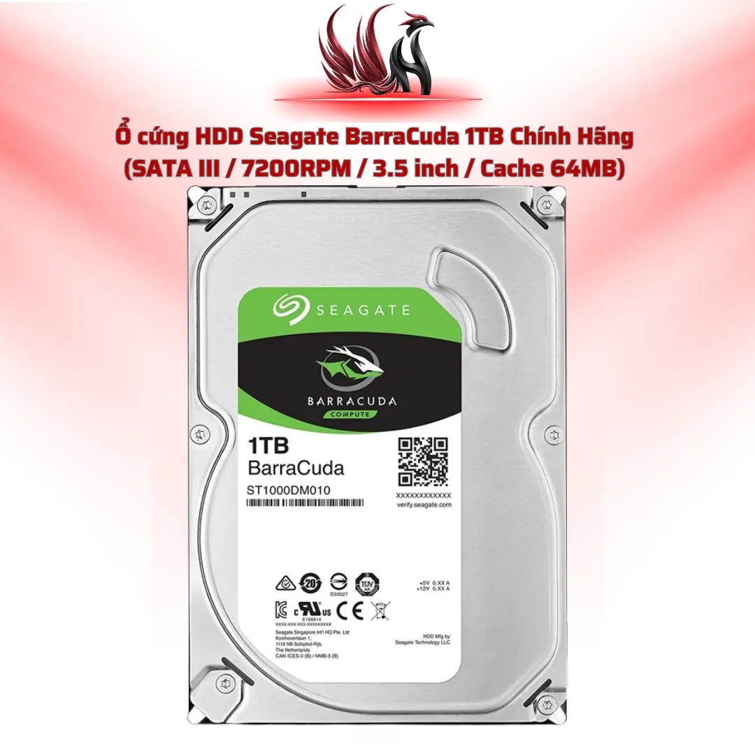 Ổ Cứng HDD Seagate Barracuda 1TB SATA III 7200RPM 3.5 inch – Lưu Trữ Dữ Liệu Hiệu Quả | HOCO STORE PC