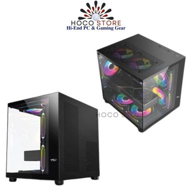 Vỏ Case Máy Tính VSP Aqual X2-M – Case Micro ATX Màu ĐEN