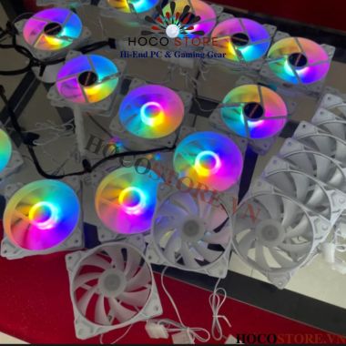 Fan Case Trắng K8 LED Rainbow | Đèn Rực Rỡ, Không Cần HUB