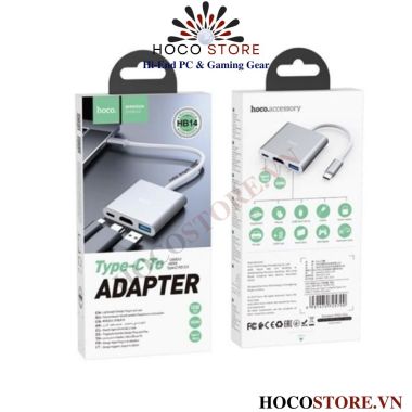 HUB Chuyển Đổi Hoco HB14 3in1 TypeC /HDMI /USB