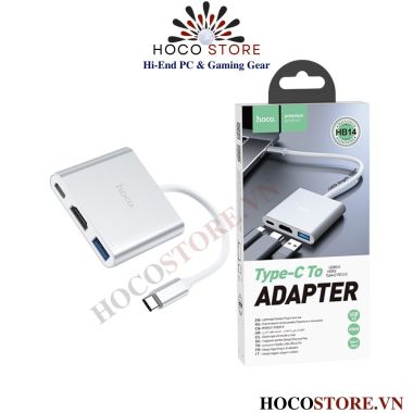 HUB Chuyển Đổi Hoco HB14 3in1 TypeC /HDMI /USB