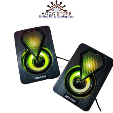 Loa Máy Tính LED 7 MÀU RGB 1046 Màu Đen l HOCO STORE PC