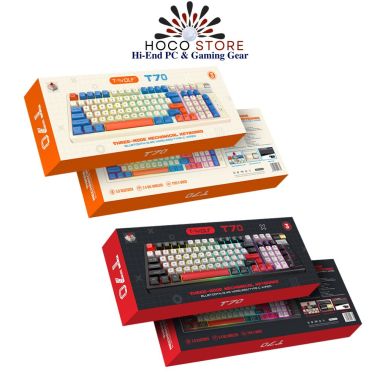 Bàn Phím Cơ Tri-mode T-WOLF T70 RED Switch Trắng