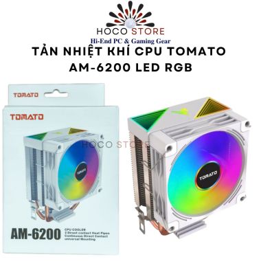 Quạt Tản Nhiệt CPU TOMATO AM-6200 LED RGB 90mm Trắng