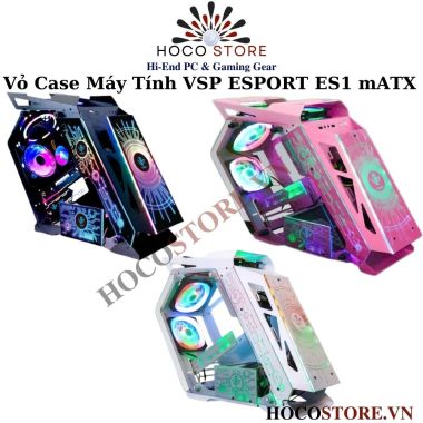 Vỏ Case Máy Tính VSP ES1 LED RGB Màu Đen l HOCO STORE PC