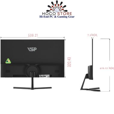 Màn Hình VSP IPS 24inch Tràn Viền IP2407S Màu Đen