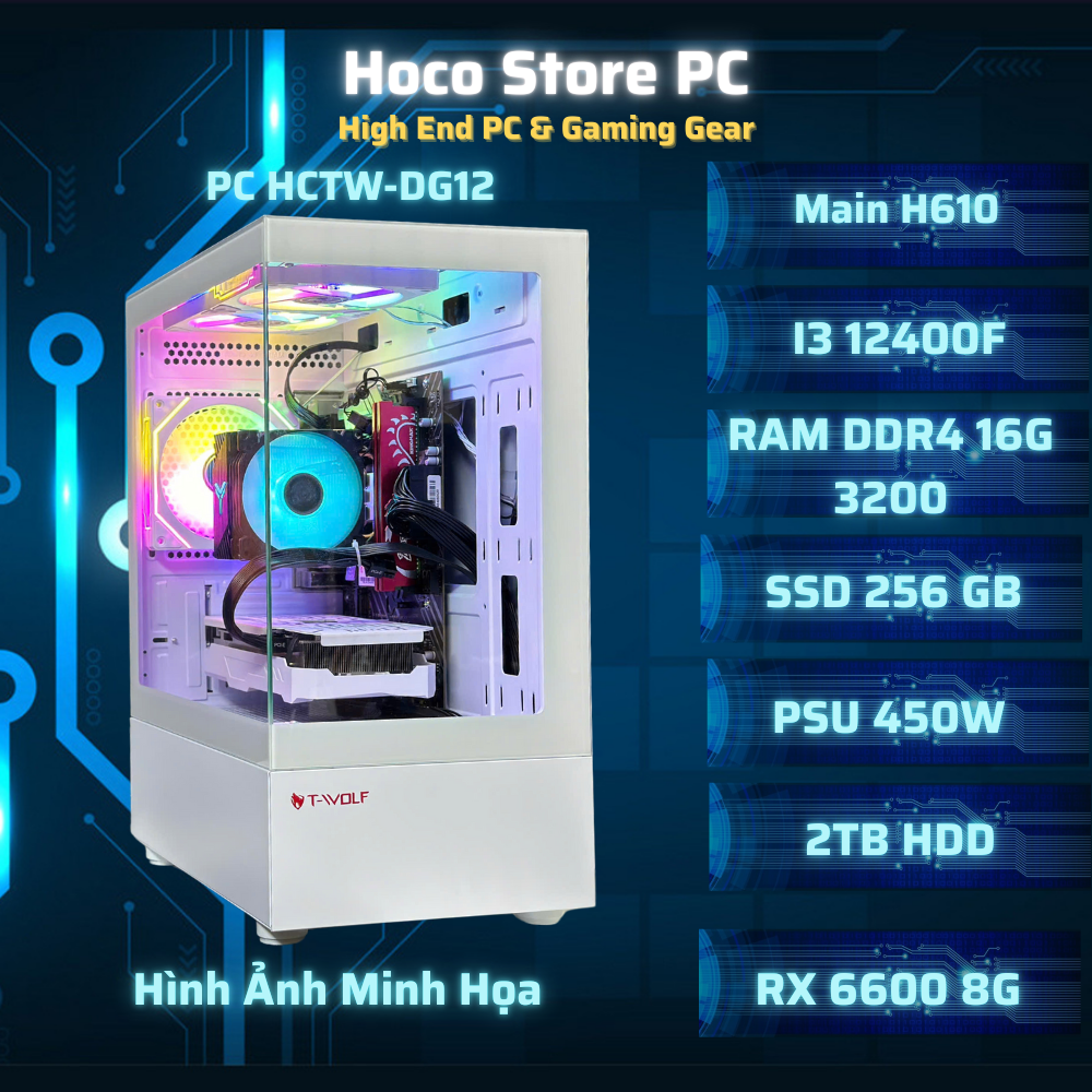 PC Gaming HCTW-DG12 | i5 12400F | RX 6600 8G | RAM 16GB | SSD 256GB | HDD 2TB