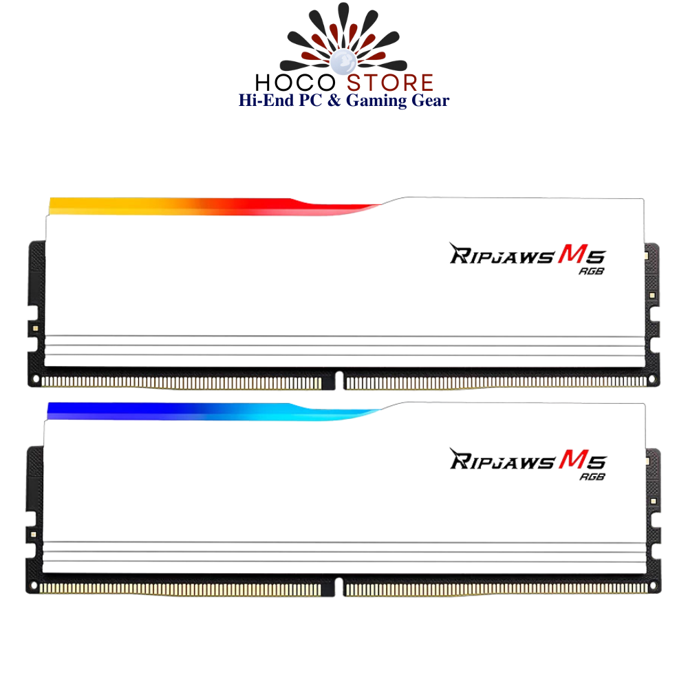 Bộ nhớ Ram PC G.Skill Ripjaws M5 RGB 64GB 5200MHz DDR5 (32GBx2) White Intel XMP