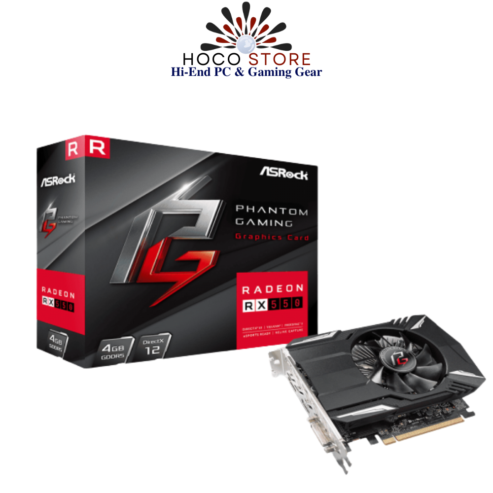 Card màn hình ASRock Phantom Gaming Radeon RX550 4G