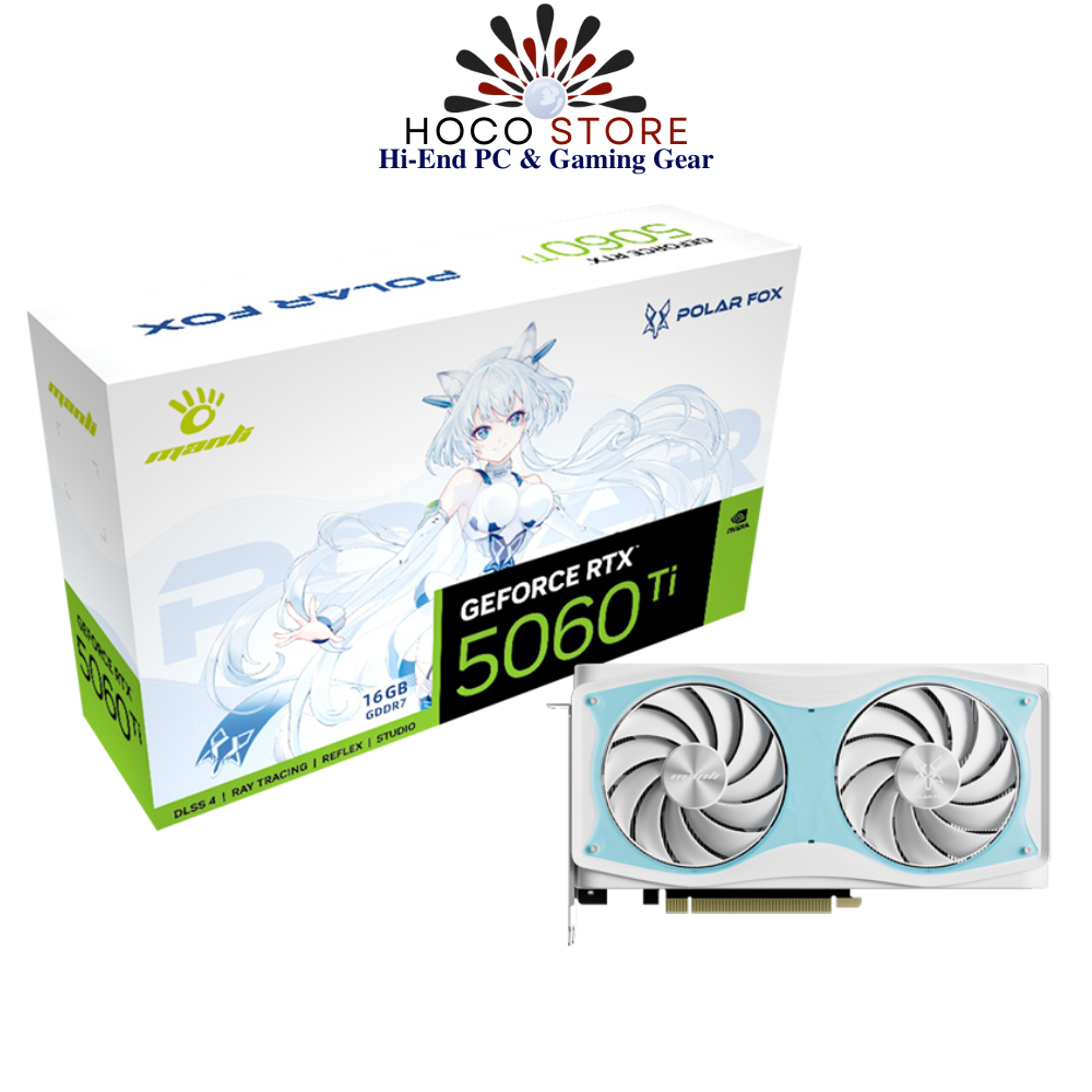 Card màn hình Manli Polar Fox GeForce RTX 5060 Ti OC 16GB GDDR7