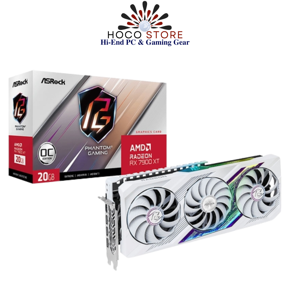 Card màn hình ASRock Radeon RX 7900 XT Phantom Gaming White 20GB OC