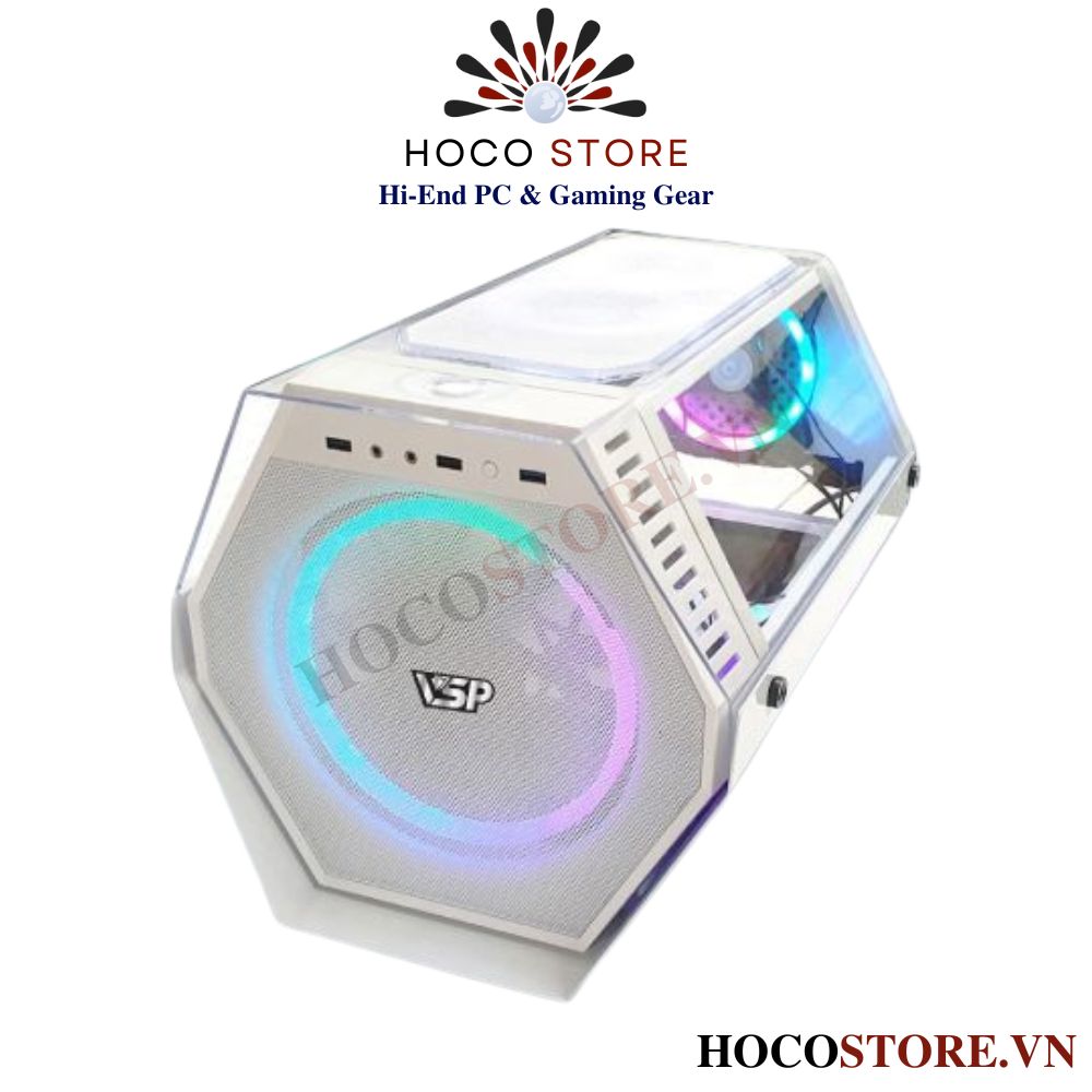 Vỏ Case Máy Tính VSP Panora ES7 Màu Trắng Hoco Store PC