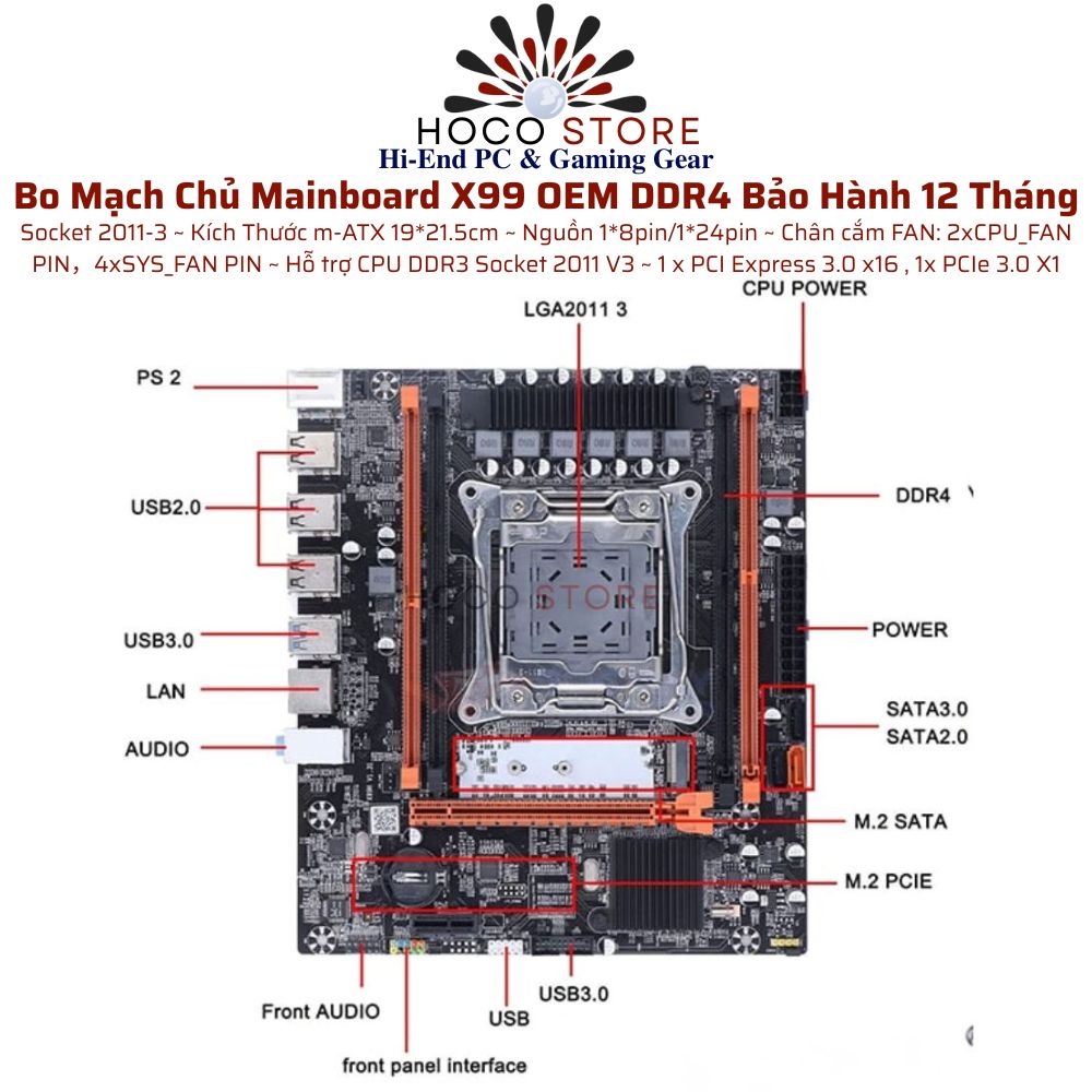 Bo Mạch Chủ Mainboard XEON X99 DDR4 ĐƠN
