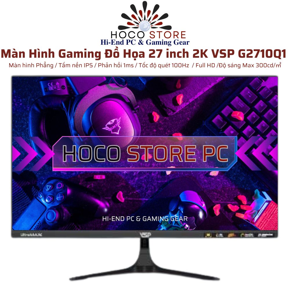 Màn Hình Gaming Đồ Họa VSP G2710Q1 27 inch 2K IPS