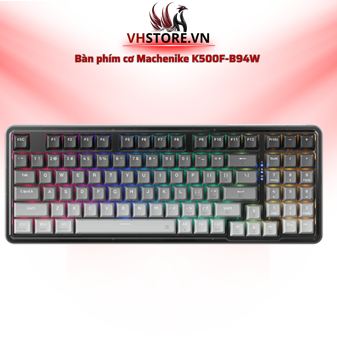 Bàn phím cơ Machenike K500F-B94W Tri-Mode RGB Grey LED RGB 94 Nút l Hoco Store PC