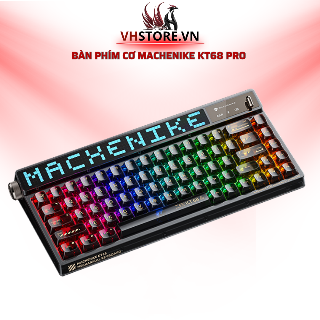 Bàn phím cơ Machenike KT68 Pro Three-mode Black 68 phím l Hoco Store PC