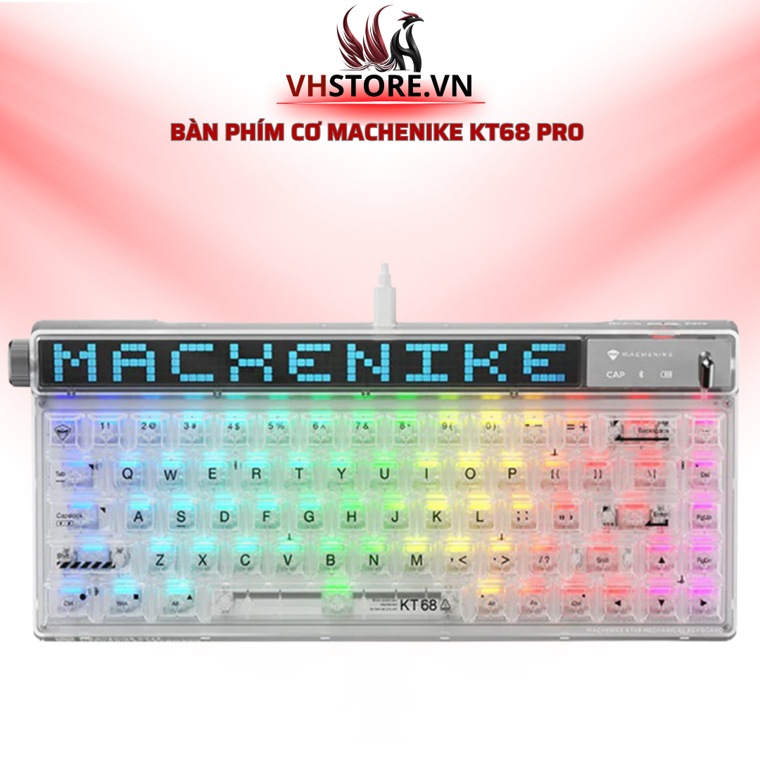Bàn phím cơ Machenike KT68 Pro Three-mode Mechanical White 68 phíml Hoco Store PC