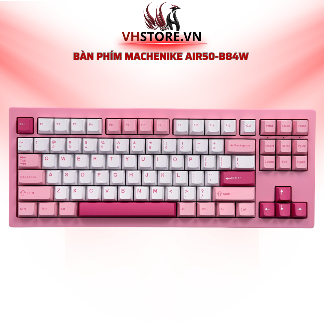 Bàn phím Machenike Air50-B84W với Switch Đỏ và Đèn RGB Ba Chế Độ