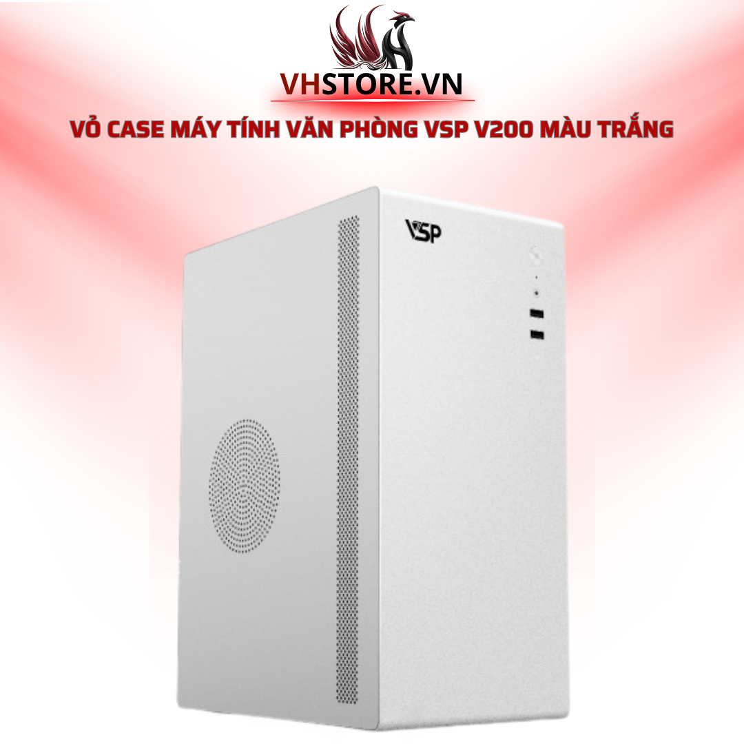 Vỏ Case Máy Tính Văn Phòng VSP V200 Màu Trắng – Tinh Tế và Hiện Đại | Hoco Store PC