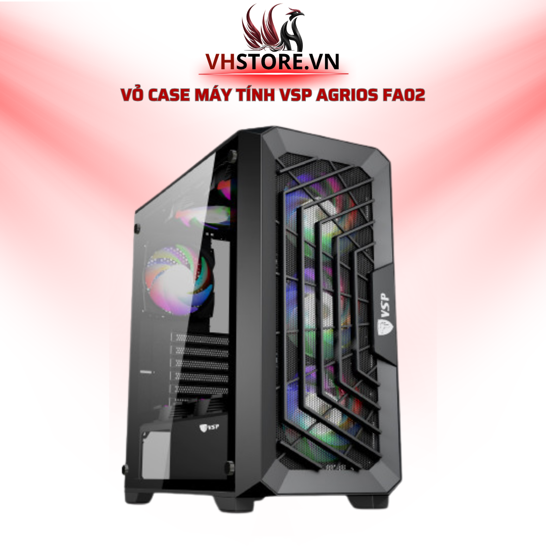 Vỏ Case Máy Tính VSP AGRIOS FA02 – Lựa Chọn Hoàn Hảo Cho Cả Gaming và Workstation l Hoco Store PC