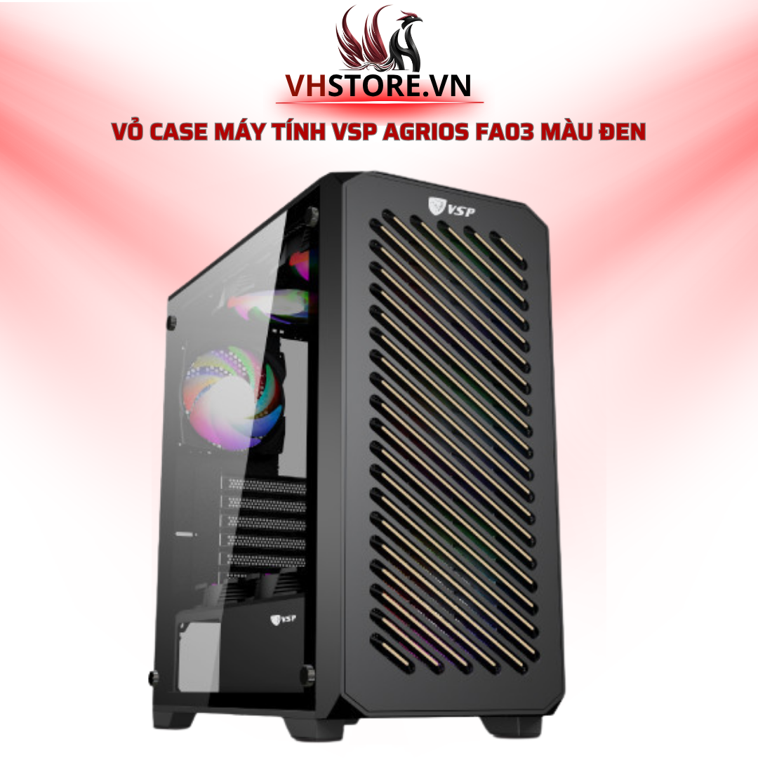 Vỏ Case Máy Tính VSP AGRIOS FA03 Màu Đen – Lựa Chọn Lý Tưởng cho Các Game Thủ và Chuyên Gia l Hoco Store PC