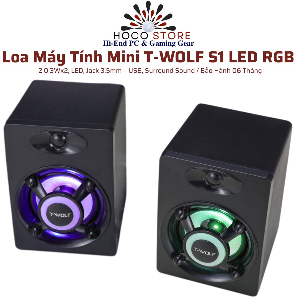 Loa Máy Tính Mini T-WOLF S1 LED RGB