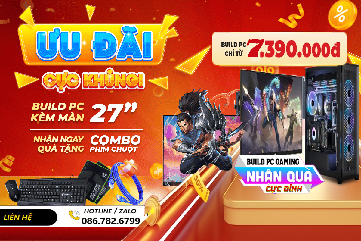 Quà Tặng Phím Chuột Cao Cấp Khi Lắp Đặt PC Từ 7 Triệu