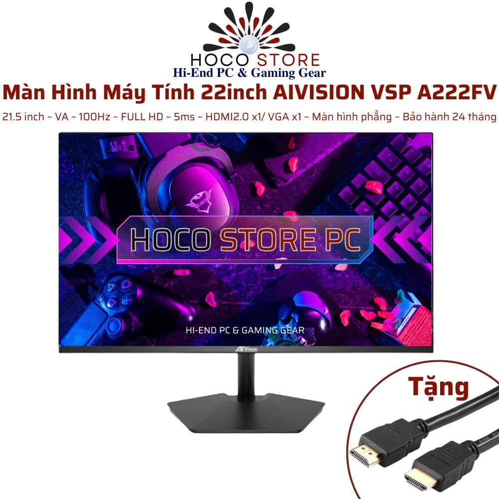 Review Màn Hình Văn Phòng AIVISION A222FV | 21.5 inch, FHD, VA, 100Hz, 5ms