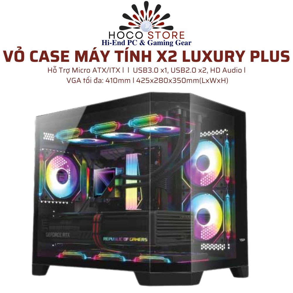 Vỏ Case Máy Tính VSP X2 Luxury Plus Đen mATX Và ITX