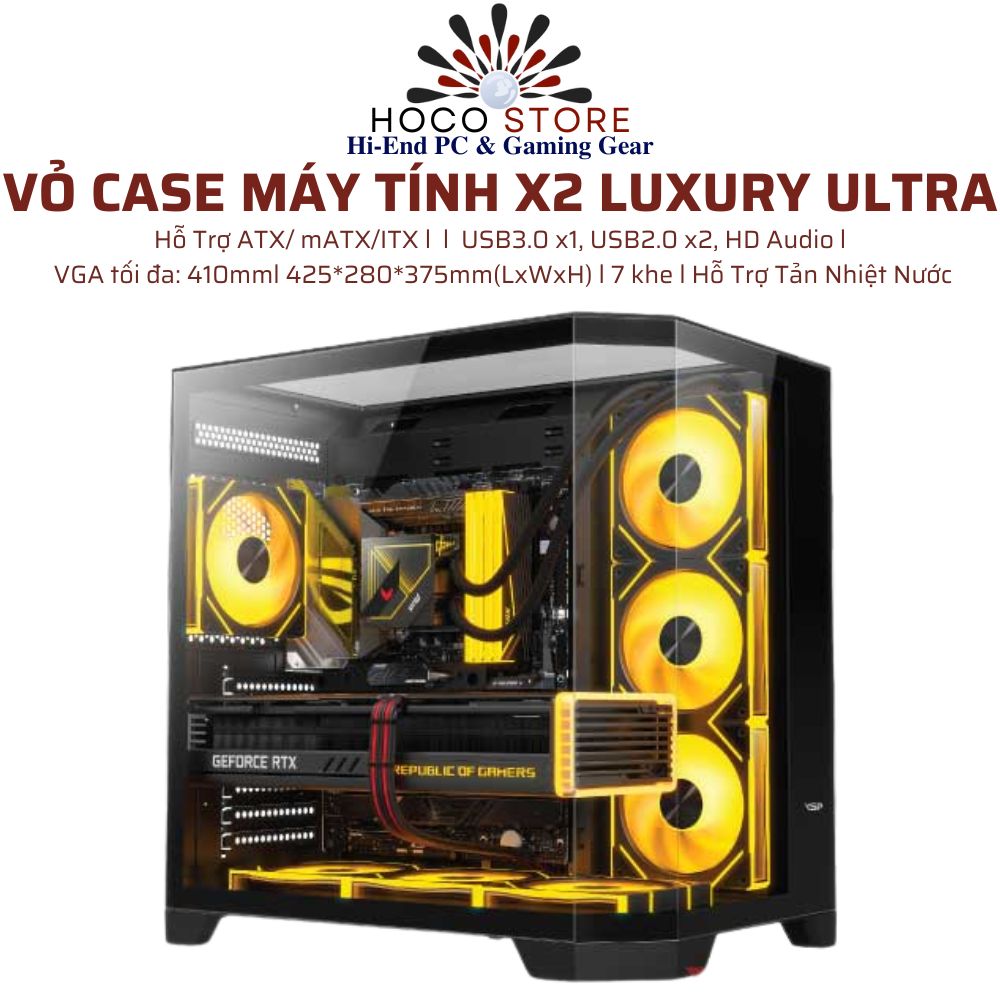 VỎ CASE MÁY TÍNH VSP X2 LUXURY ULTRA ATX mATX ITX