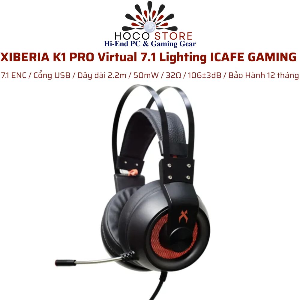 Tai Nghe Chụp Tai XIBERIA K1 PRO Lighting ICAFE GAMING